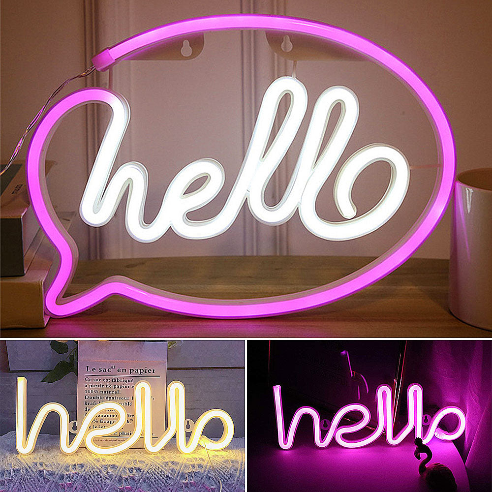 LED Neon Sign - #Hello logo