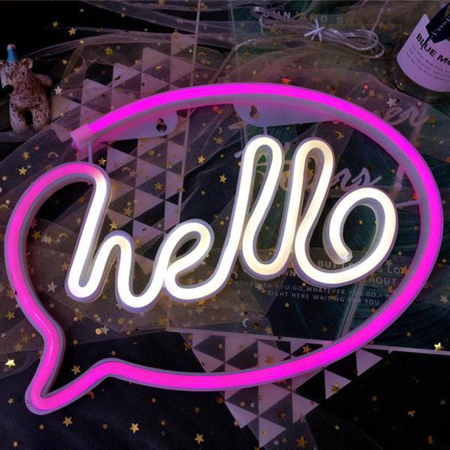 LED Neon Sign - #Hello logo