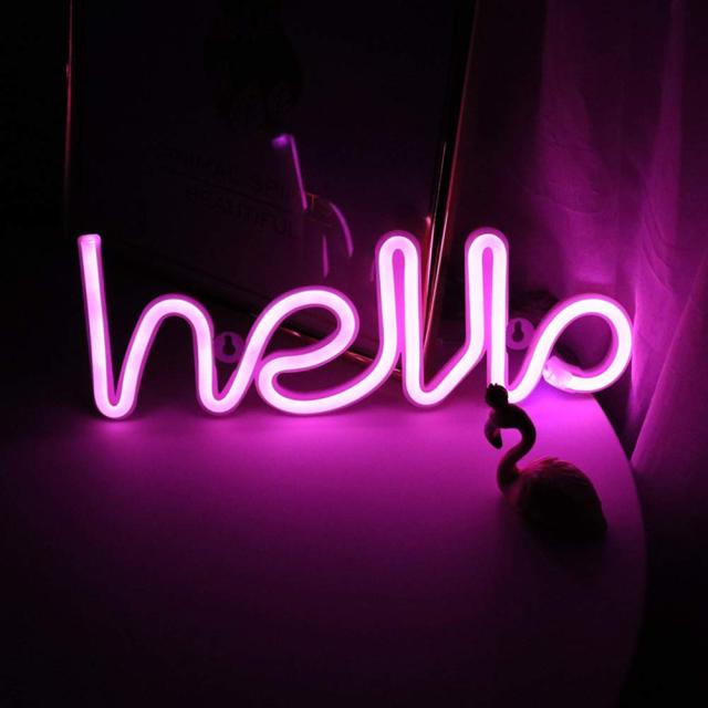 LED Neon Sign - #Hello logo