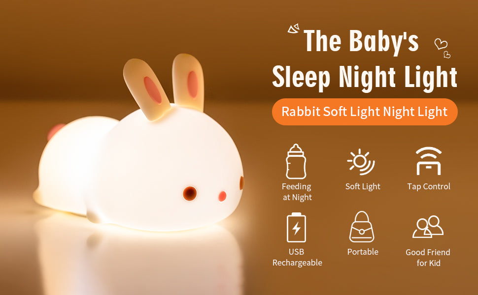 🔥Cute Bunny Night Light USB Rechargeable