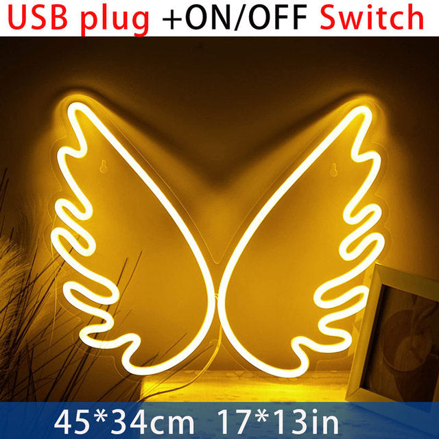 Customized LED Neon Sign - Wings / Heart wing Logo