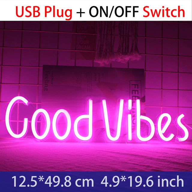 Holiday Decoration Neon Sign-#Good Vibes