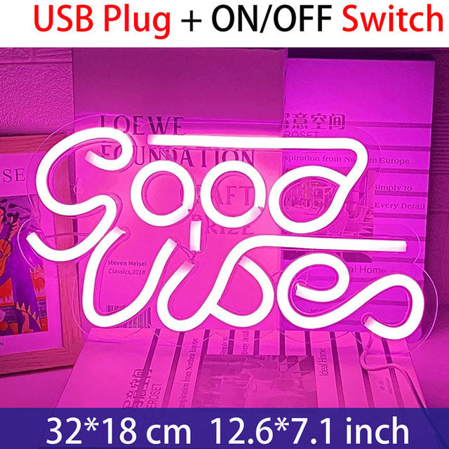 Holiday Decoration Neon Sign-#Good Vibes