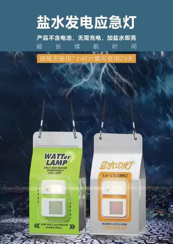 Salt and Water Emergency LED Lamp