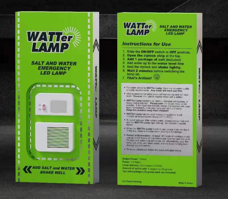 Salt and Water Emergency LED Lamp